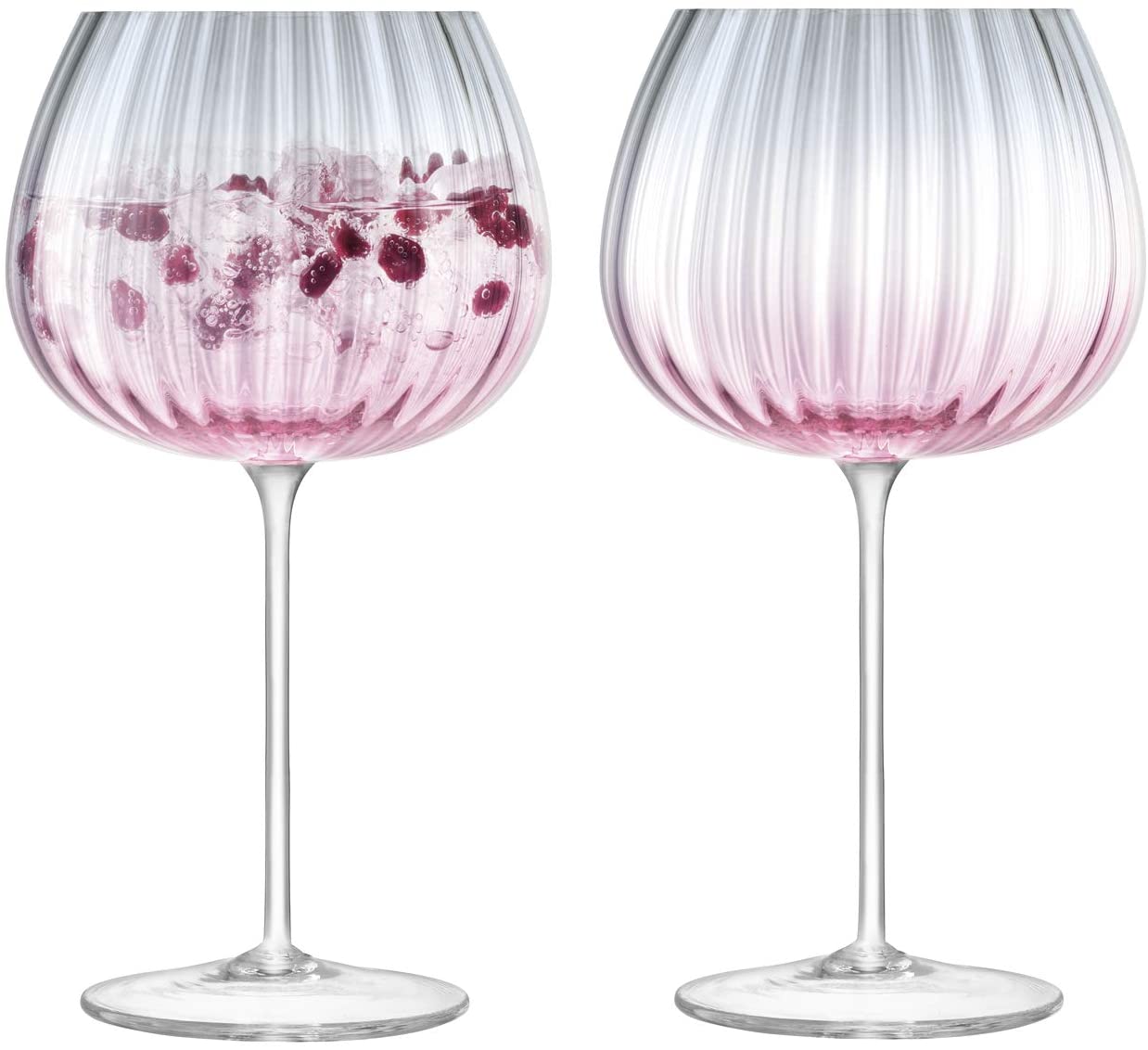 LSA International Set of 2 Pink/Grey Dusk Balloon Gin Glass 650ml 
