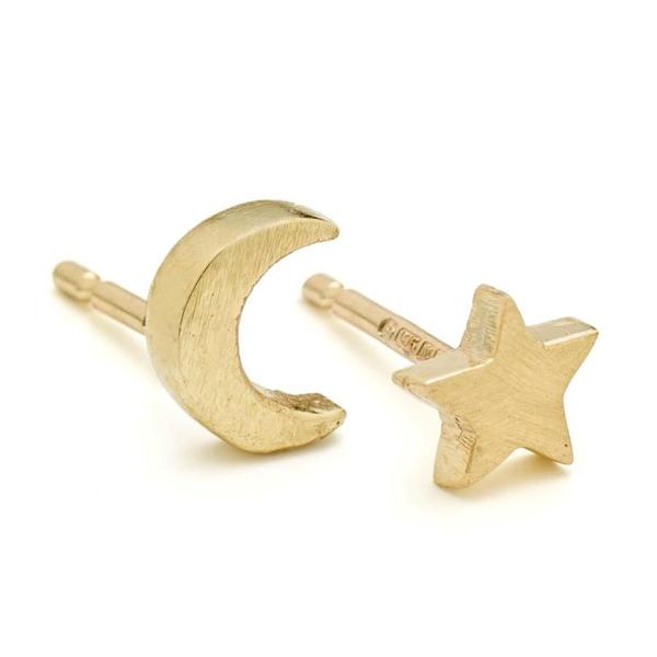 Alison Moore Moon Stars Stud Earrings