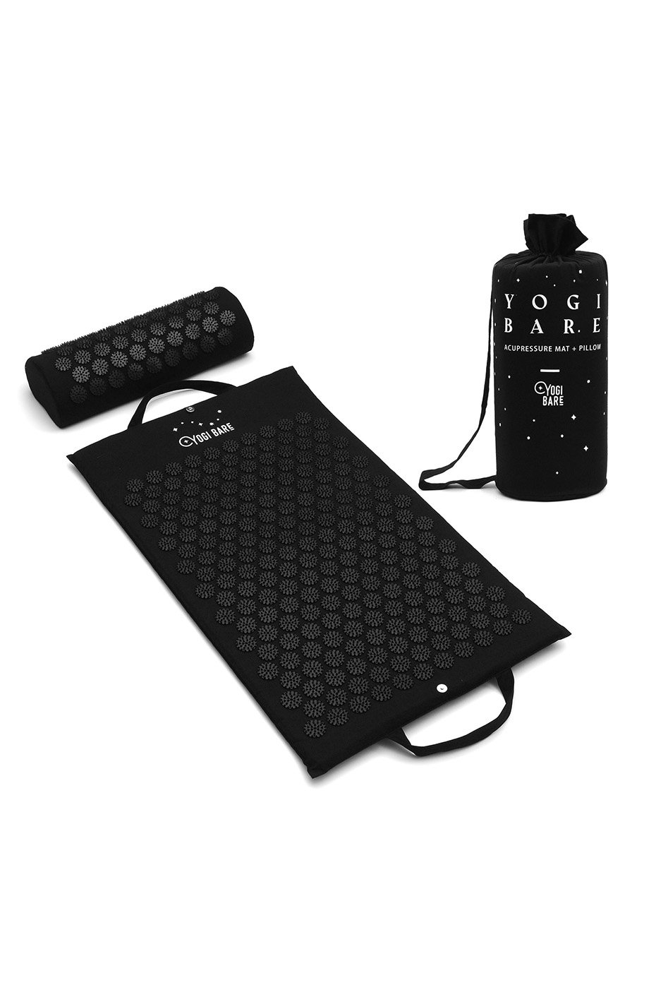 Black Acupressure Mat Pillow Set