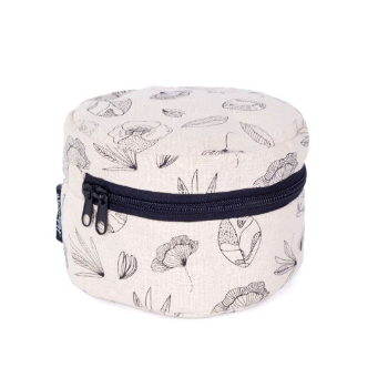 Blossom Linen Round Toiletry Bag