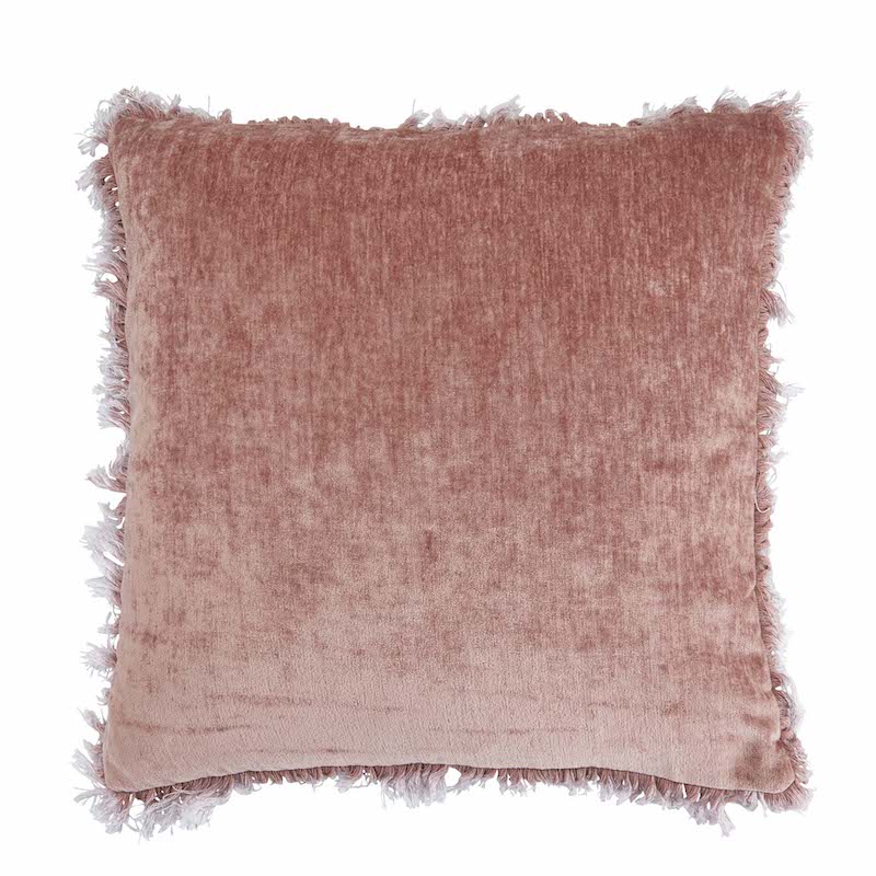 Blush Pink Fringed Cushion