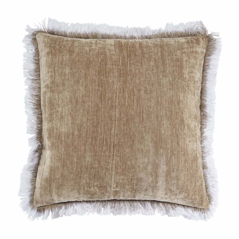 Chestnut Brown Fringed Cushion