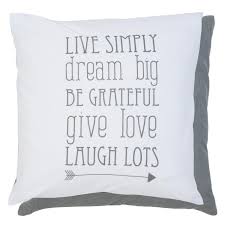 clayre & Eef Cotton Cushion Cover "Live Simply..."