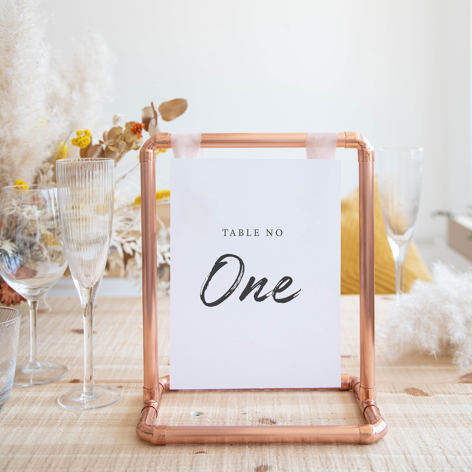 Little Deer Mini Copper Place Name Table Number Holder for Weddings & Celebrations - Small