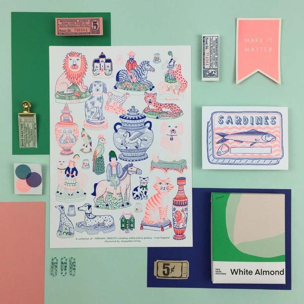 Jacqueline Colley Ceramic Objects Risograph Print