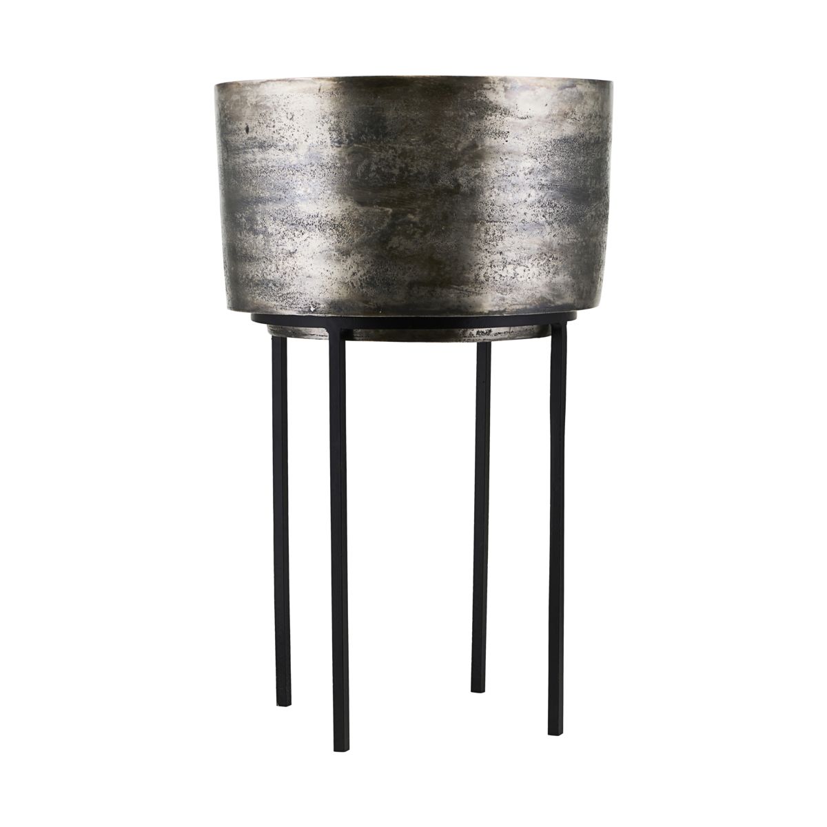 House Doctor Silver Oxidized Standing Planter