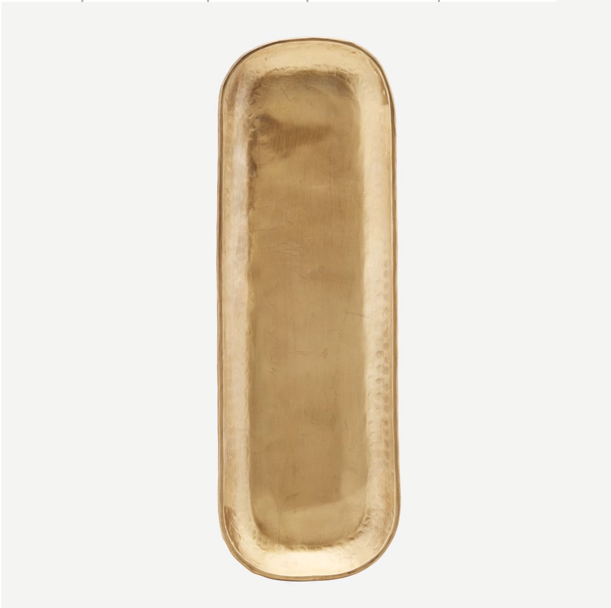 House Doctor Long Rounded Square Shaped Tray in Brass