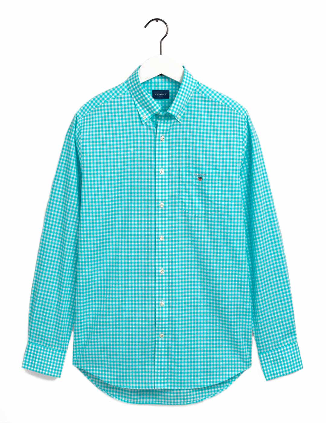 Gingham Check Shirt Green Water