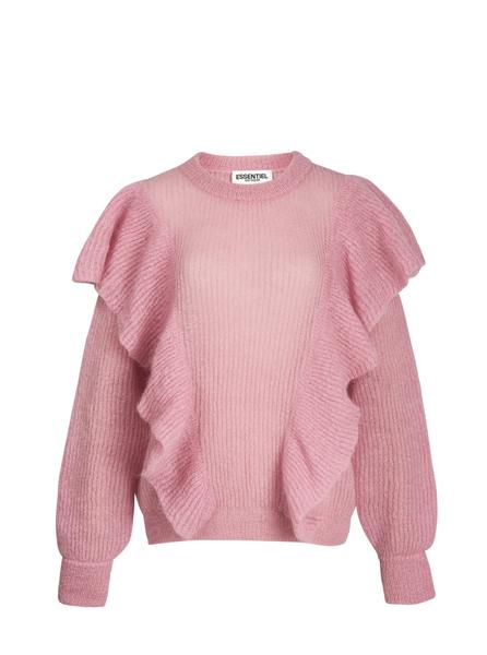 Trouva: Zom Zom Frilled Sweater In Pink