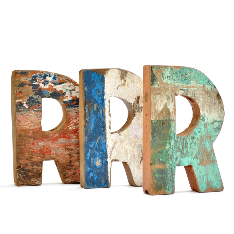 Fantastik Recycled Wooden Letter R