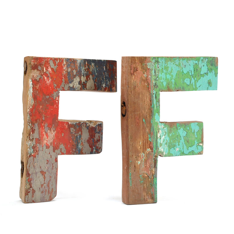 Fantastik Recycled Wooden Letter F