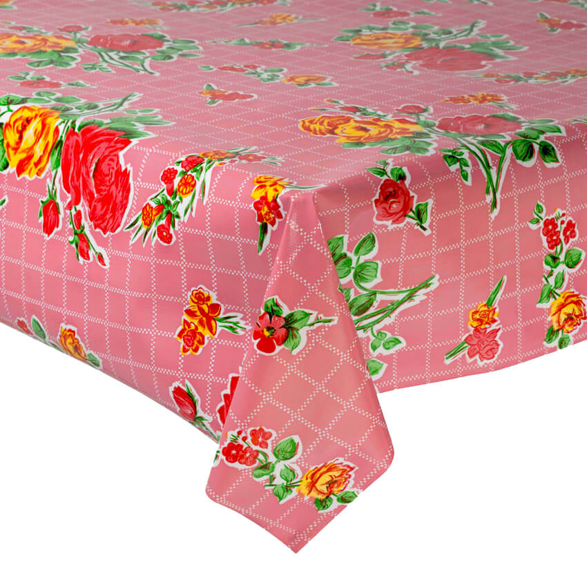 Fantastik Pink Rose Garden Oilcloth
