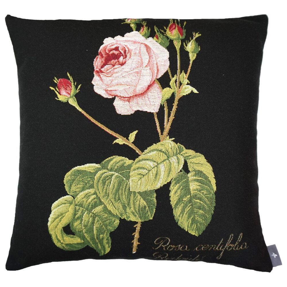 Art De Lys 50 x 50cm Black Rose On Left Cushion Cover