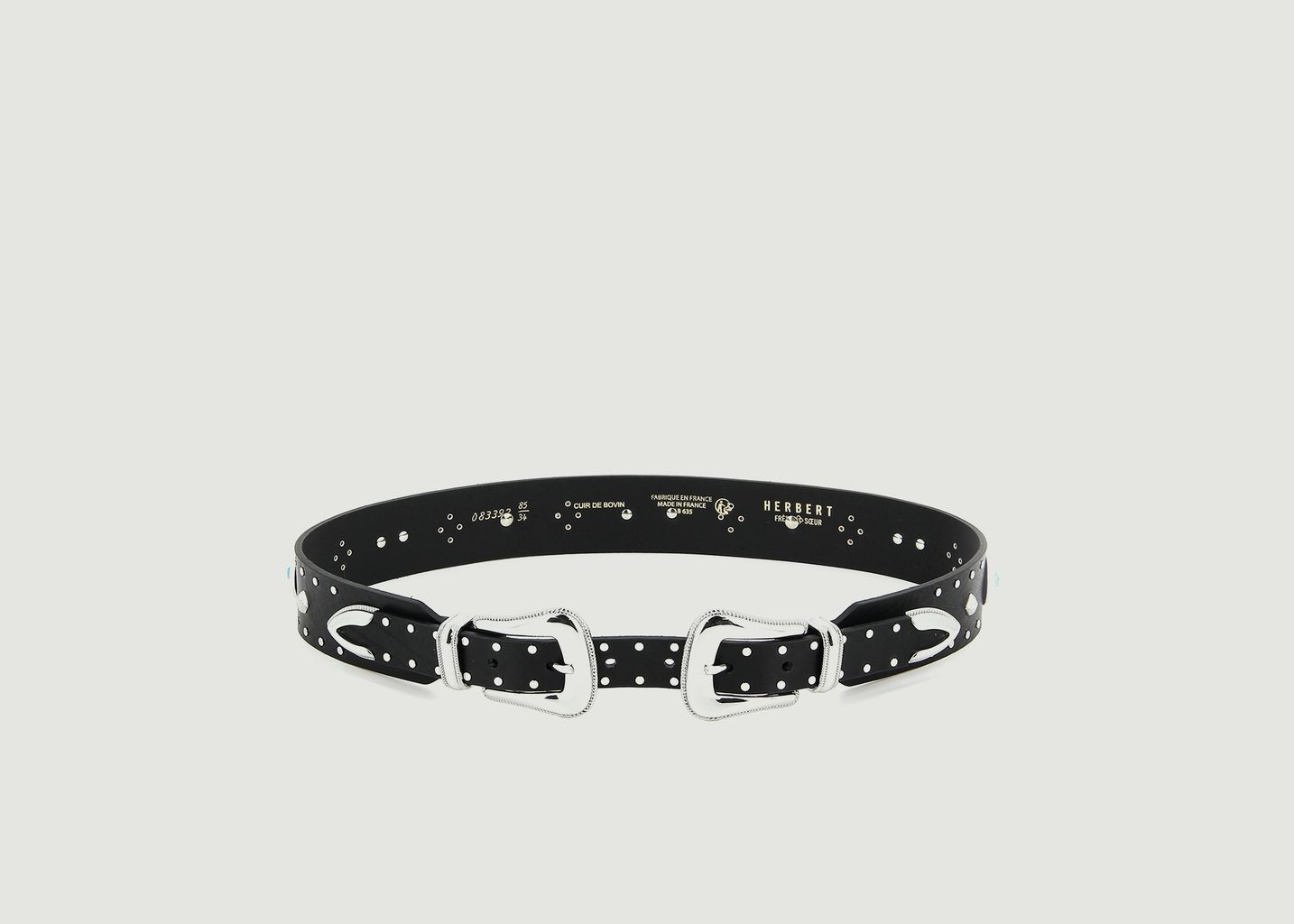 Montorgueil Leather Belt With Studs