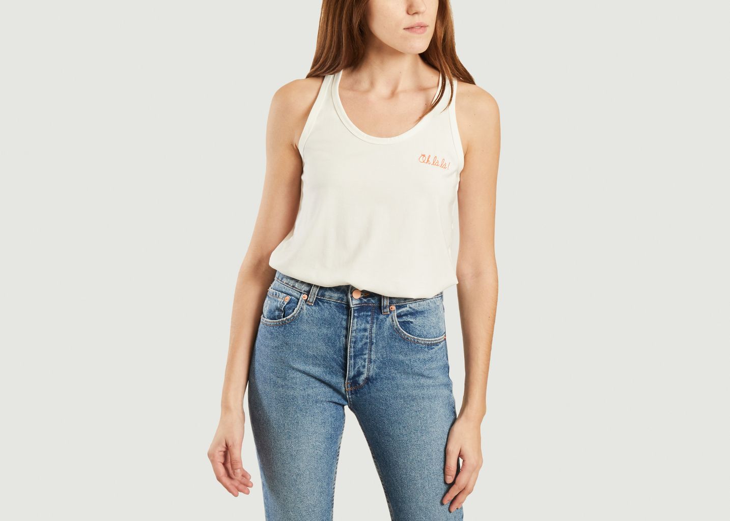 Maison Labiche Paris Sibuet Oh La La Embroidered Tank Top