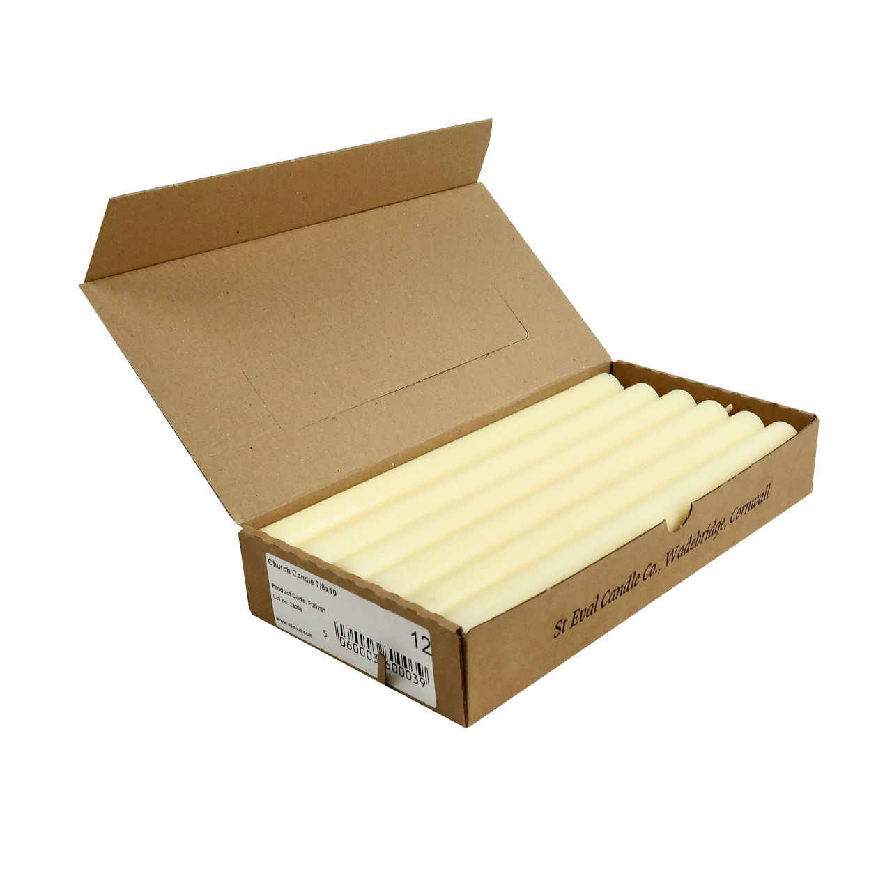 St Eval Candle Company Box of 12 Ivory Dinner Candles 