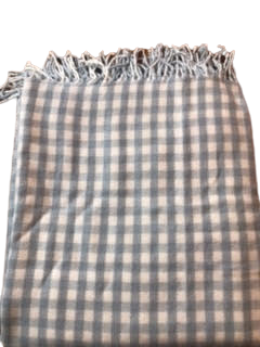 clayre & Eef Pale Blue and White Gingham Plaid