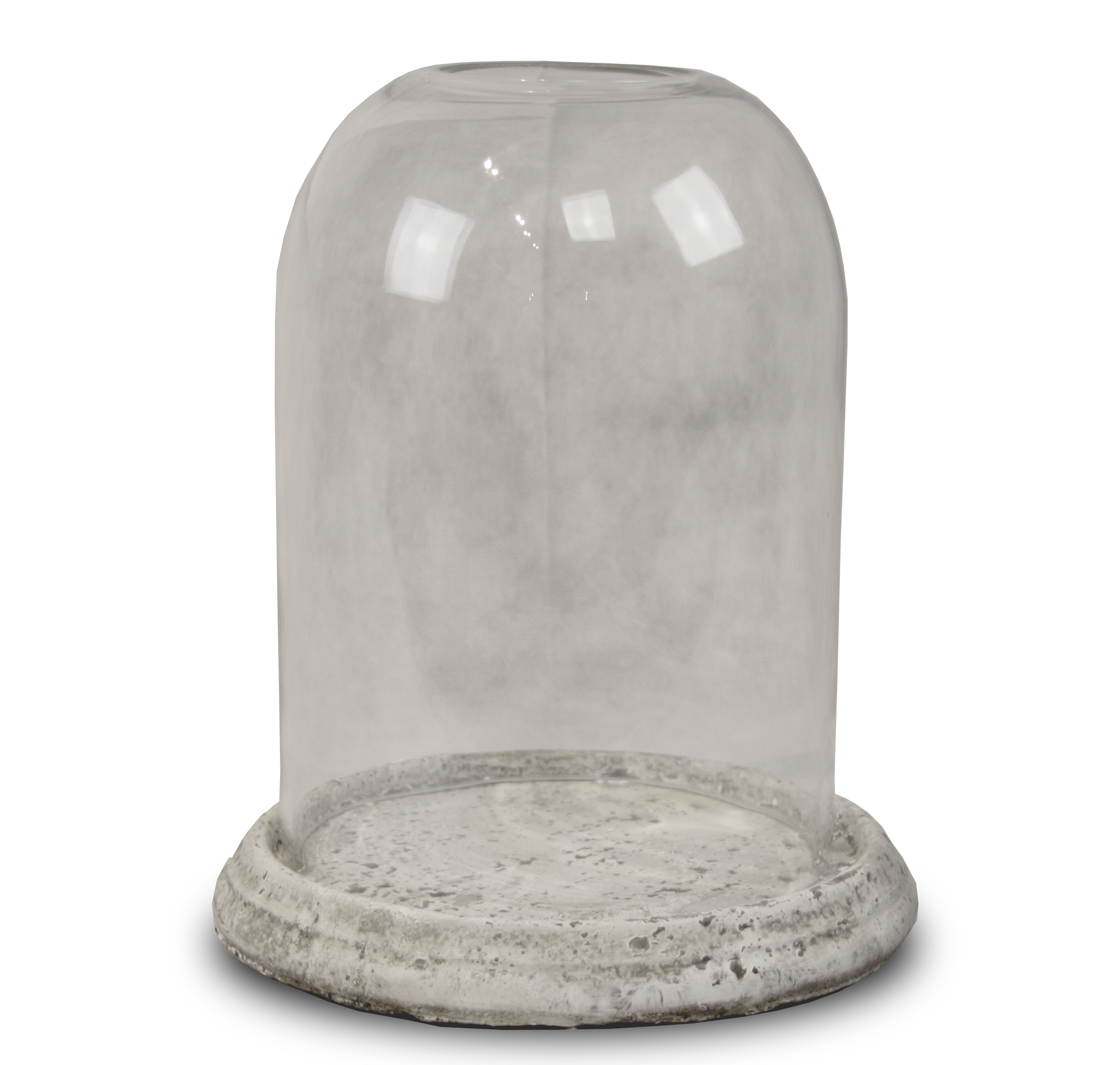 Joca Home Concept Large Aged Ceramic Base with Glass Dome 