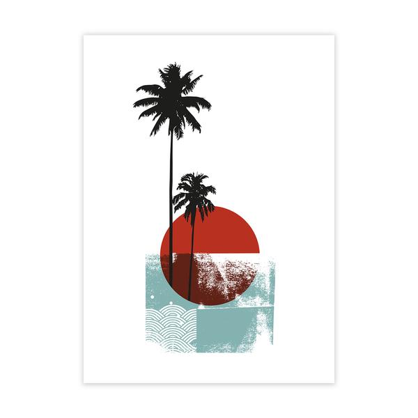Moozidoo Sunset Palm Print