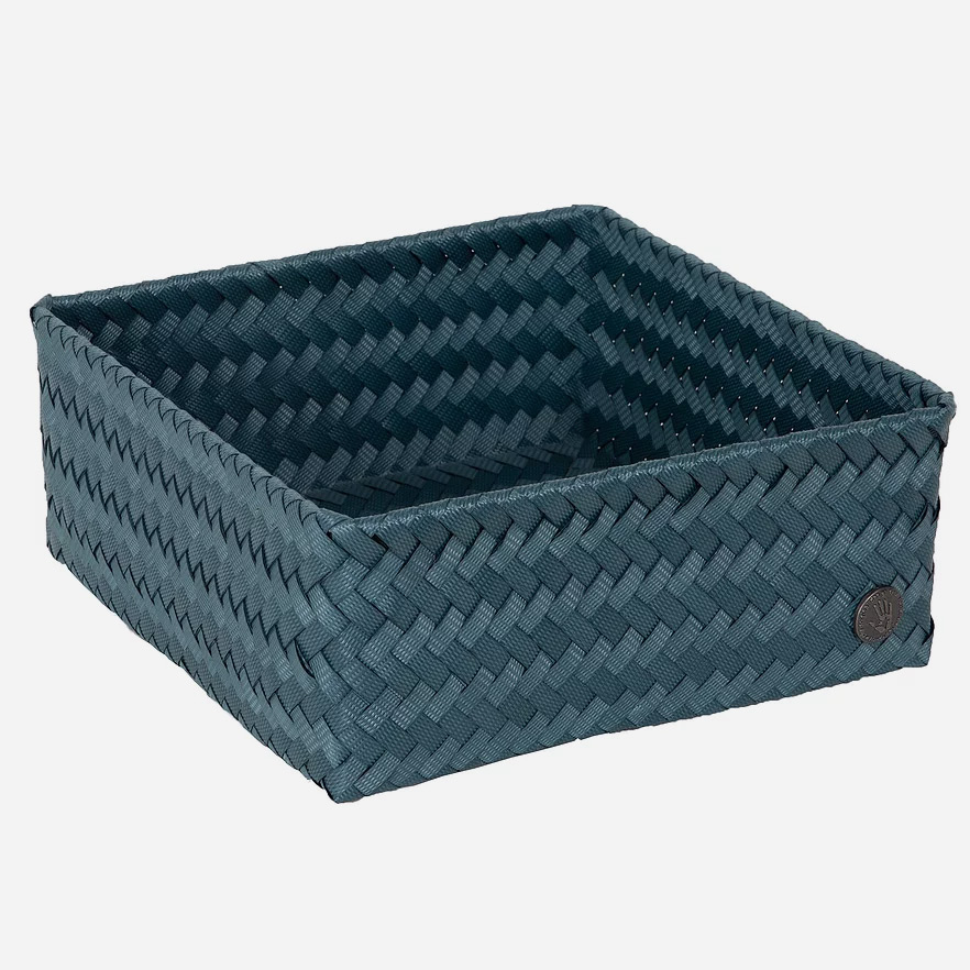 Handed By  Square 24 Fit Basket Eco Friendly Recycled Plastic Steel Blue