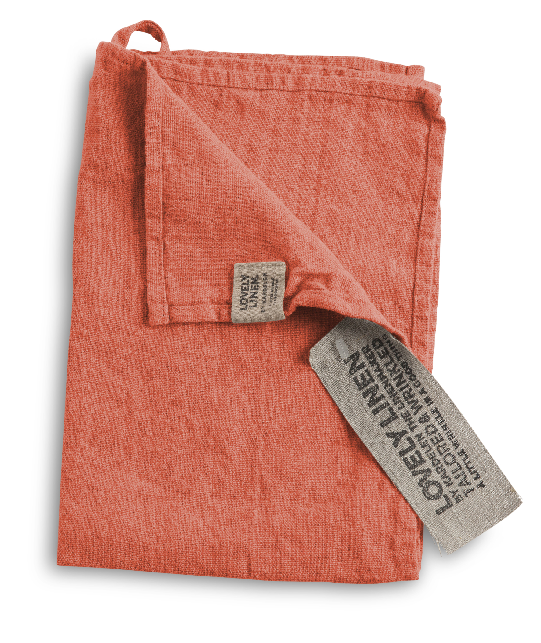 Lovely Linen 100% European Linen Guest Towel in Peach