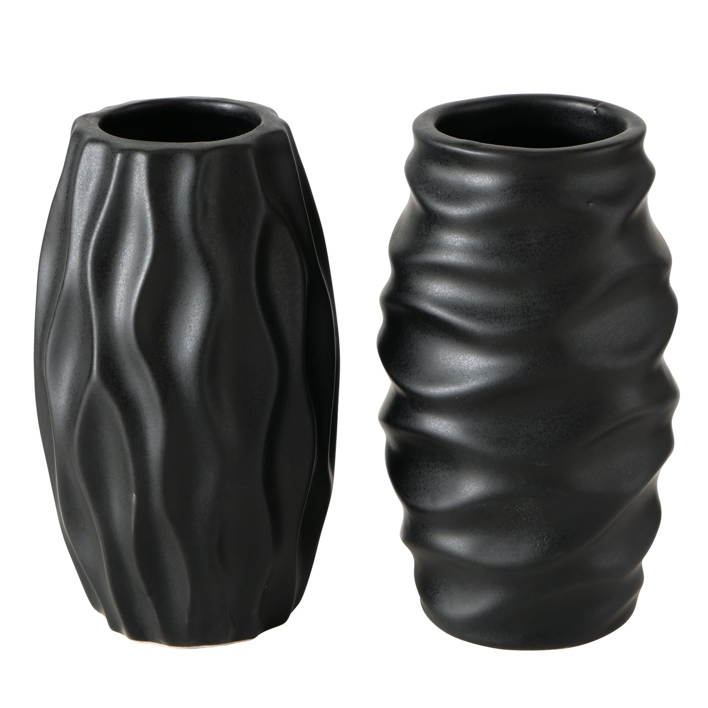 &Quirky Set of 2 Janina Black Bud Vases