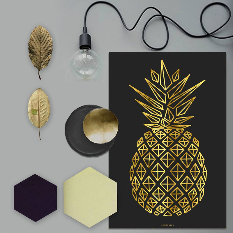 Vontrueba studio Golden Pineapple A3 Art Print