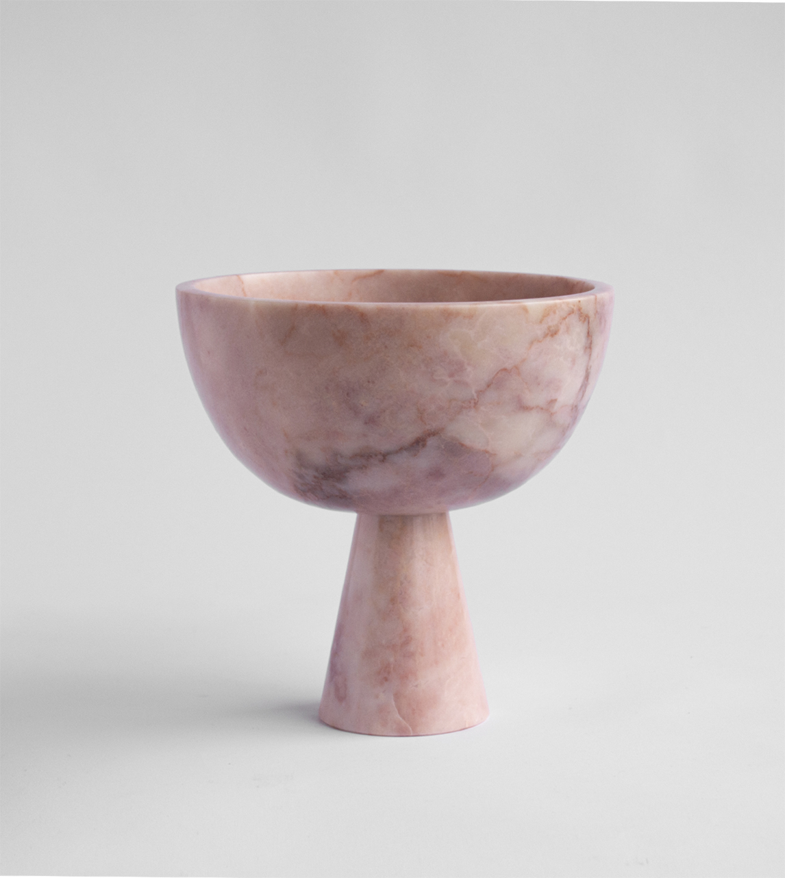 Kiwano Concept Medium Pink Marble Pedestal Bowl