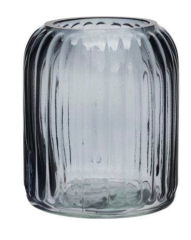 Pompon Bazar Smoked Grey Glass Vase "Saga" 17 cm