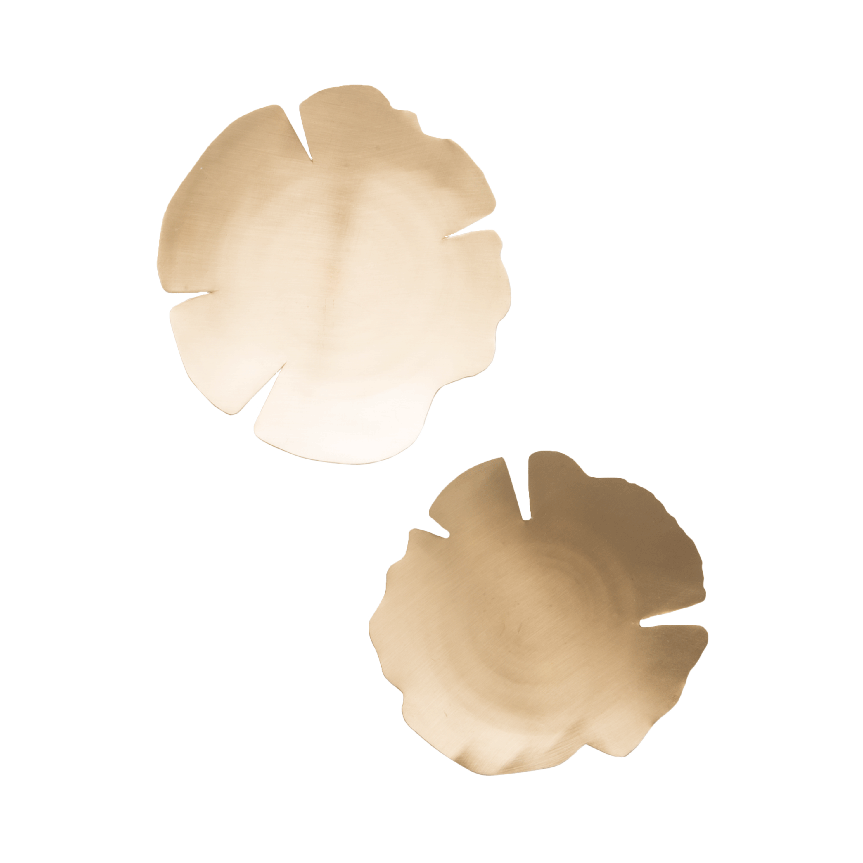 Urban Nature Culture Set of 2 Gold Brass Leaves Dish in Giftpack