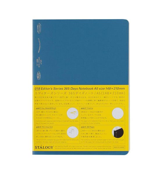 Stalogy Limited Edition 365 Day A 5 Notebook Cobalt Blue