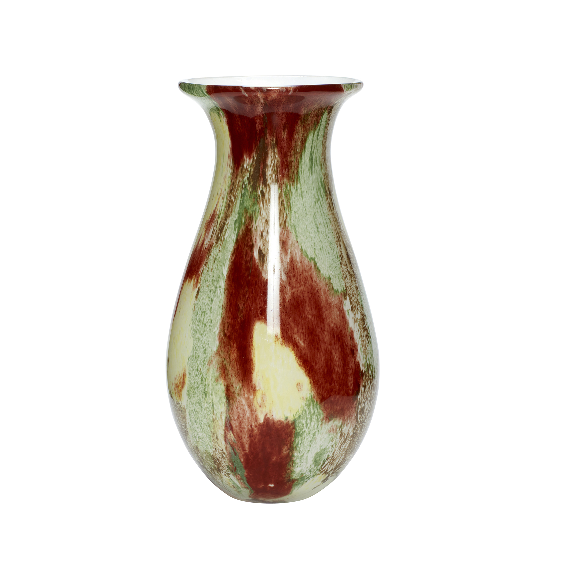 Hubsch Multi Coloured Glass Vase - Red, Green