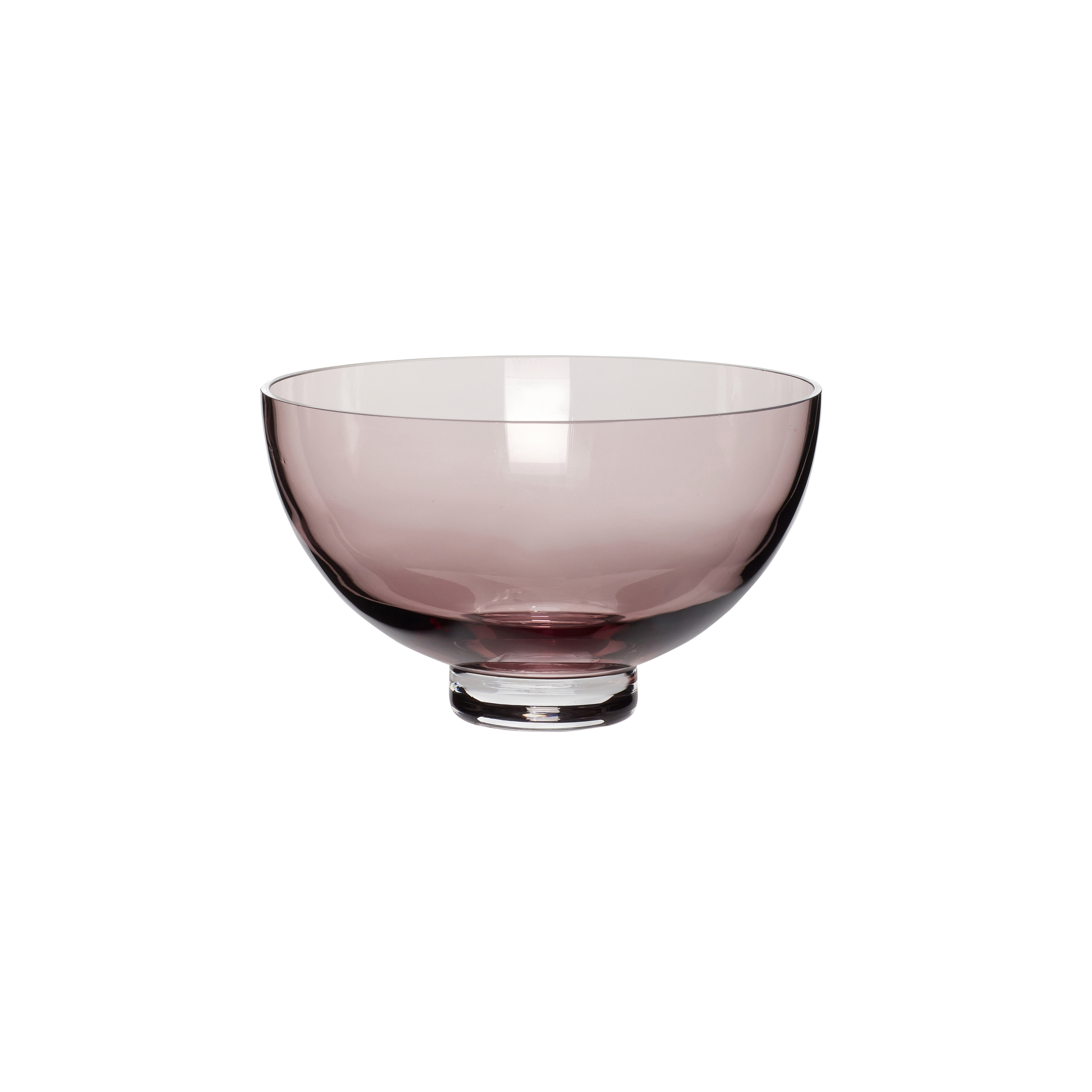 Hubsch Medium Fluted Glass Bowl in Rosa