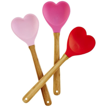 rice Set of 3 Heart Shaped Silicone Spoons