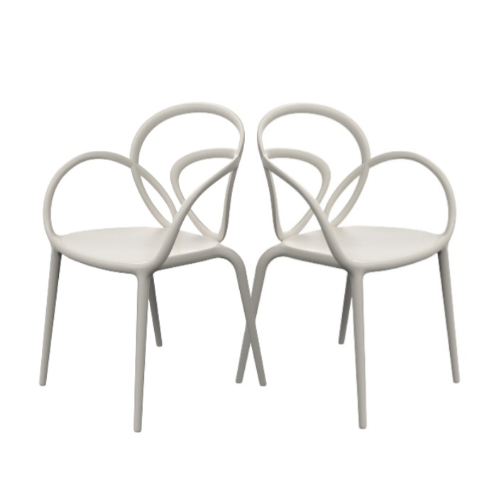 Qeeboo Loop Chair Indoor Outdoor Dove Grey - Set of 2