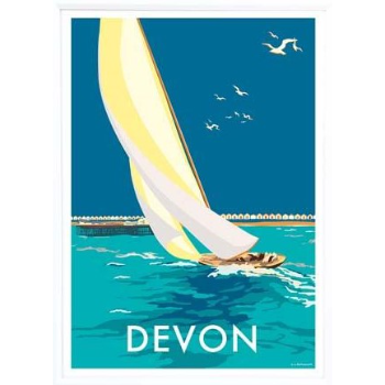 Becky Bettesworth Devon Sailing Boat A4 Print