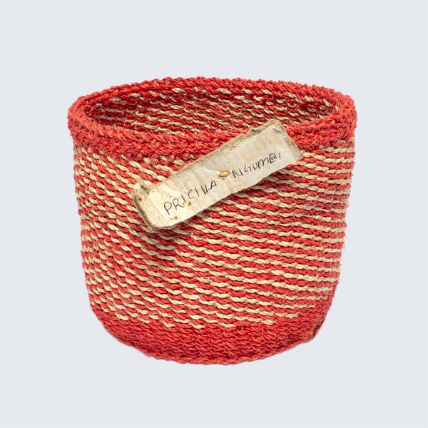 Kenyan Sisal Basket Pricilla Red No 79