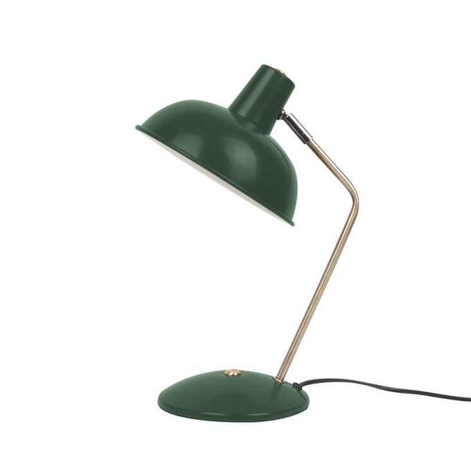 present-time-matt-dark-green-hood-table-lamp