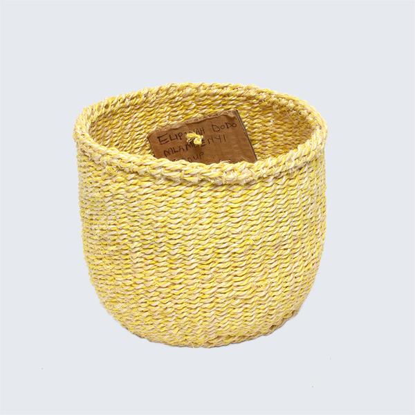 Kenyan Sisal Basket Elipinah Yellow No 91