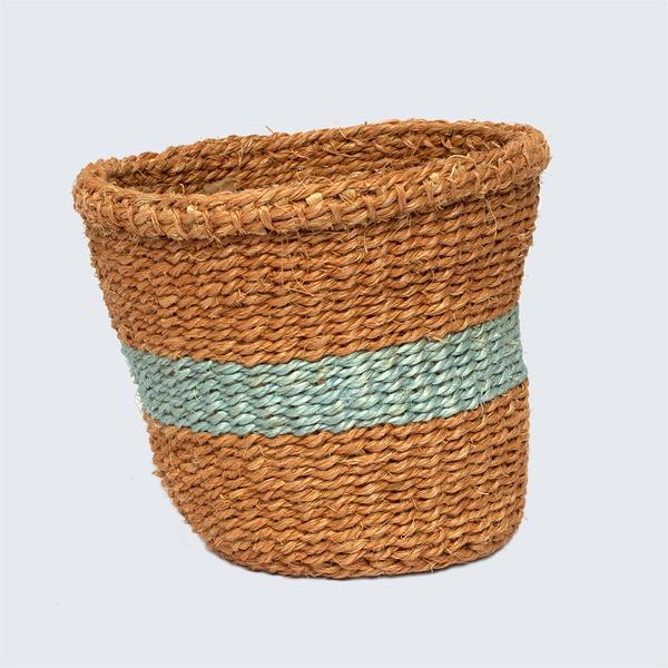 Kenyan Sisal Basket Agnes Blue Ribbon No 109