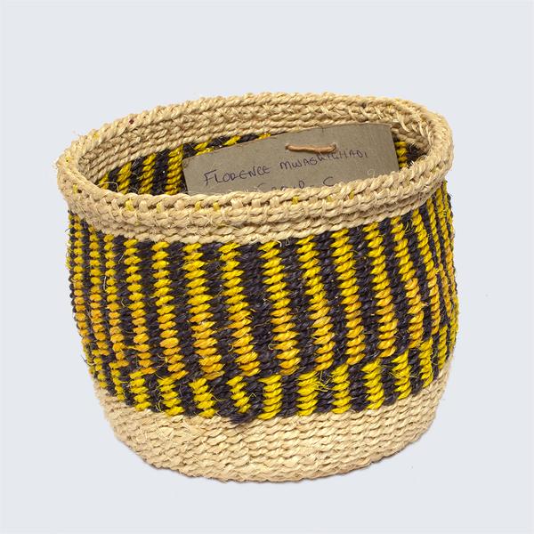 Kenyan Sisal Basket Florence Bumble Bee No 101