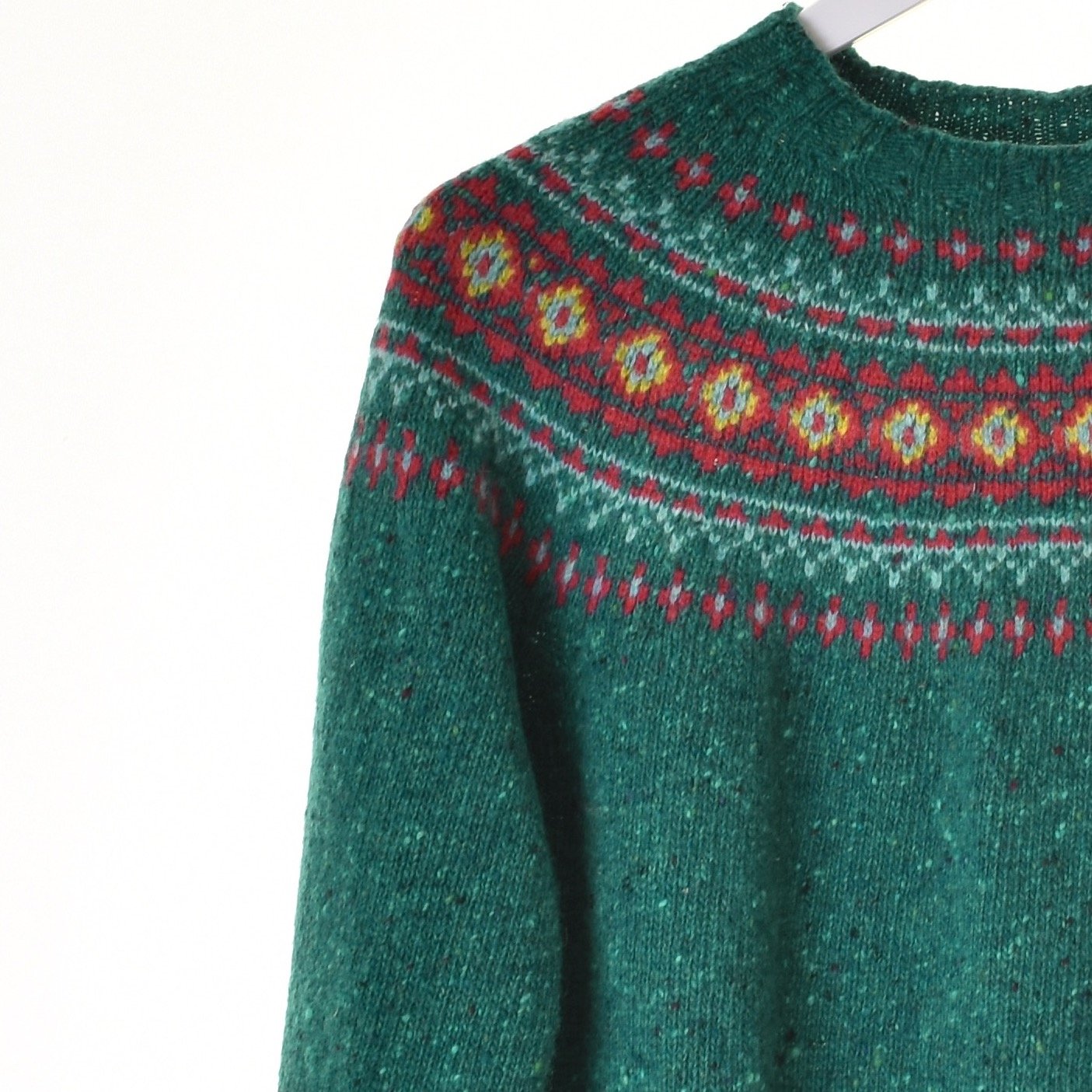 green fairisle jumper