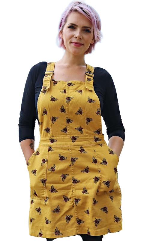 Run and Fly Gold Bee Twill Pinafore