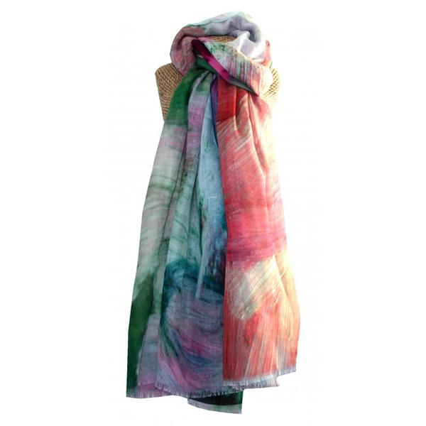 Lua Abstract Scarf Oils Pink