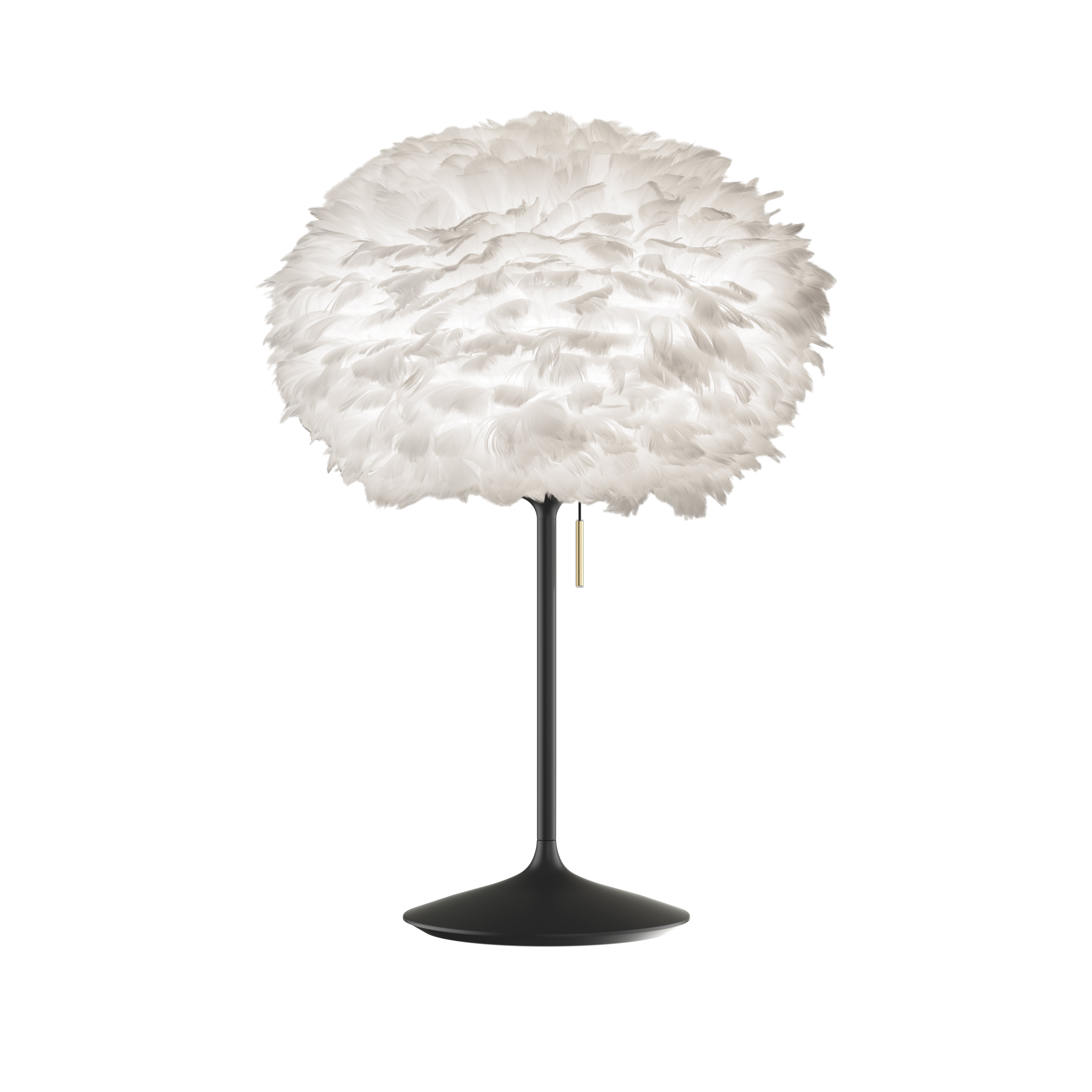 UMAGE Medium White Feather Eos Table Lamp with Black Santé Stand