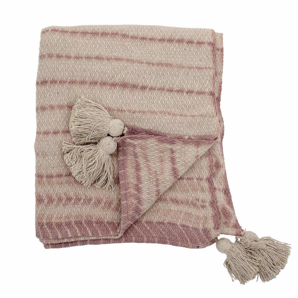 Bloomingville Hilaire Throw, Rose, Recycled Cotton