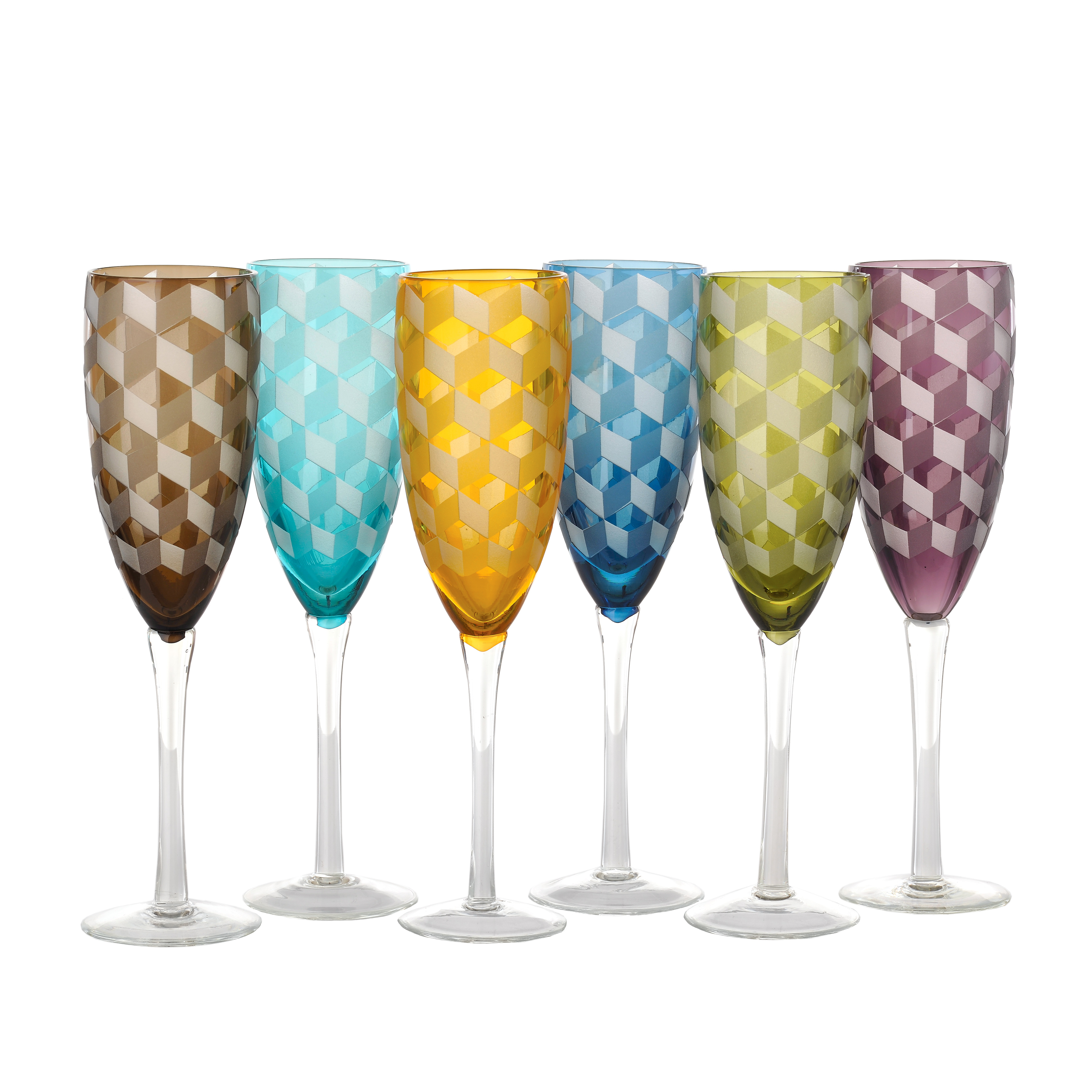 Champagne Glass Blocks Set 6