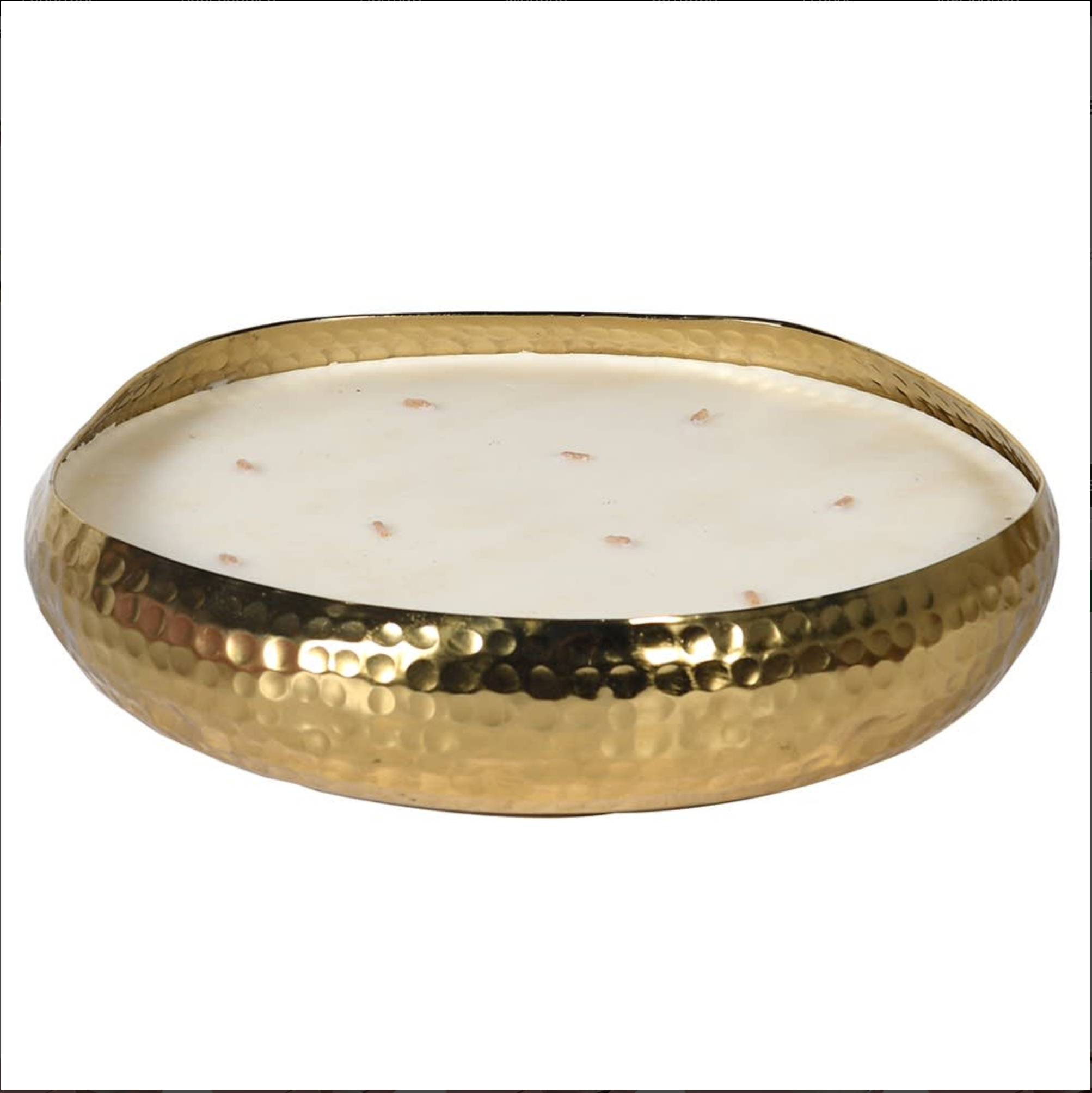 Medium 10 Wick Scented Candle in Hammered  Gold Dish | Balsam Forest