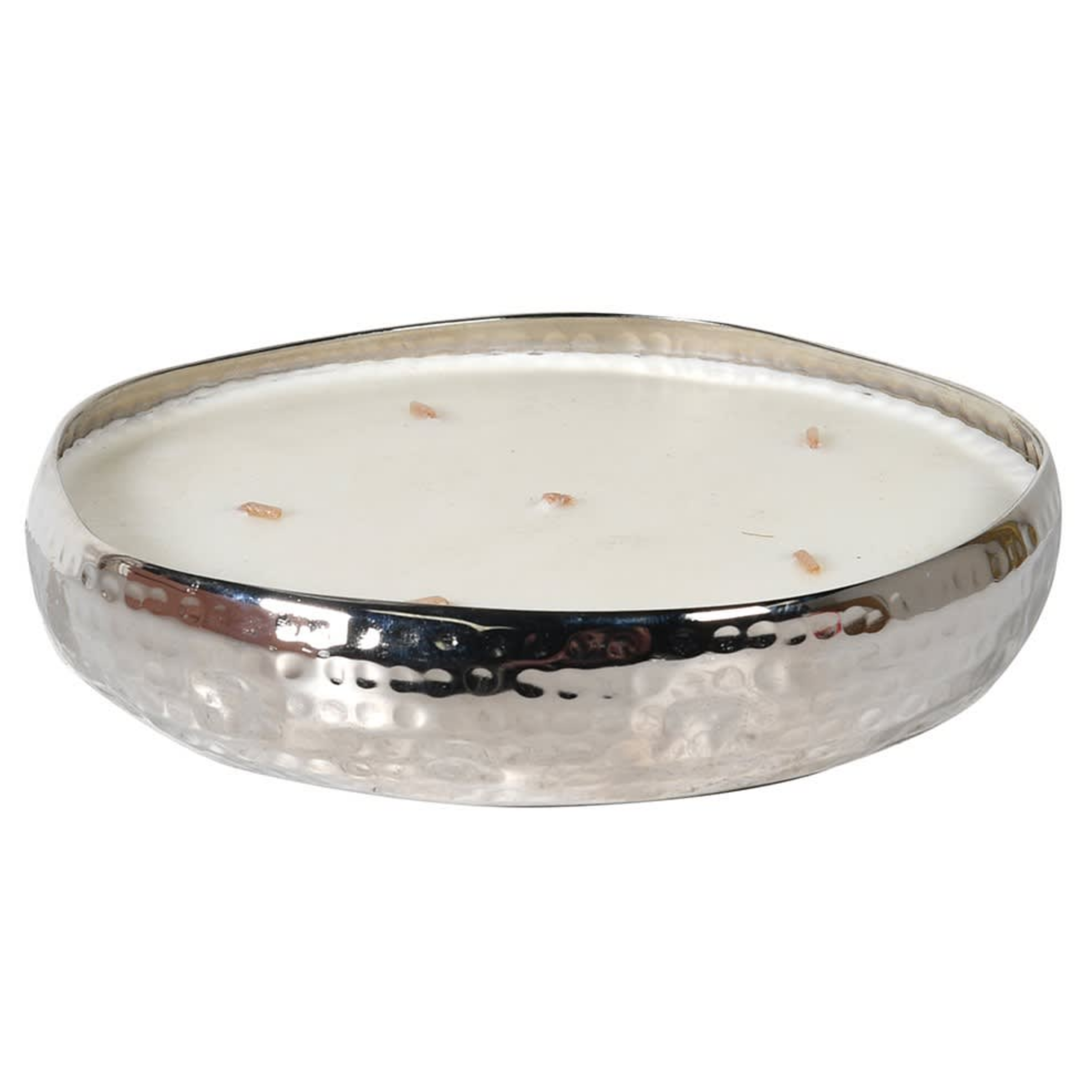 Small 6 Wick Scented Candle in Hammered Silver Dish | Tuberose