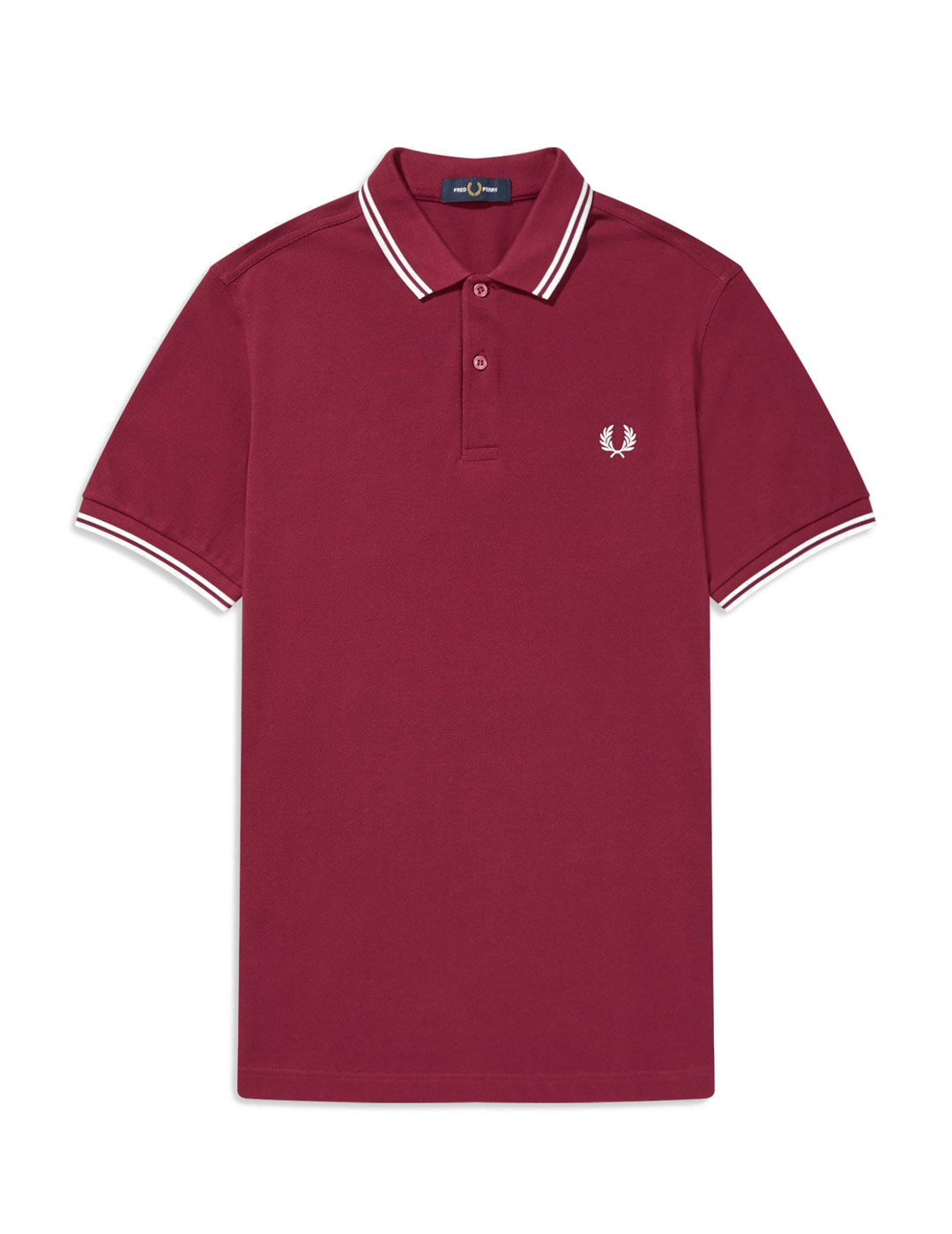 Striped Neck and Cuff Polo Shirt M3600 Maroon